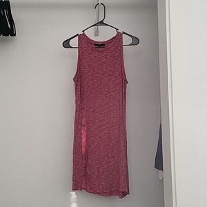 Sleeveless Maroon Flowy A-line Sweater Dress